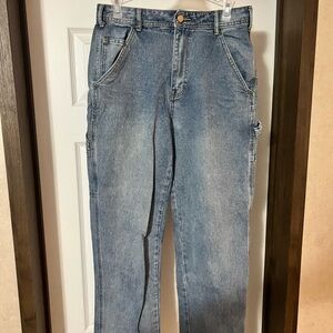 Fashion Nova Blue Flare Wide Leg Jeans